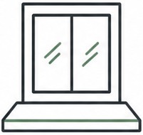 Icoon vensterbank - AI gegenereerd